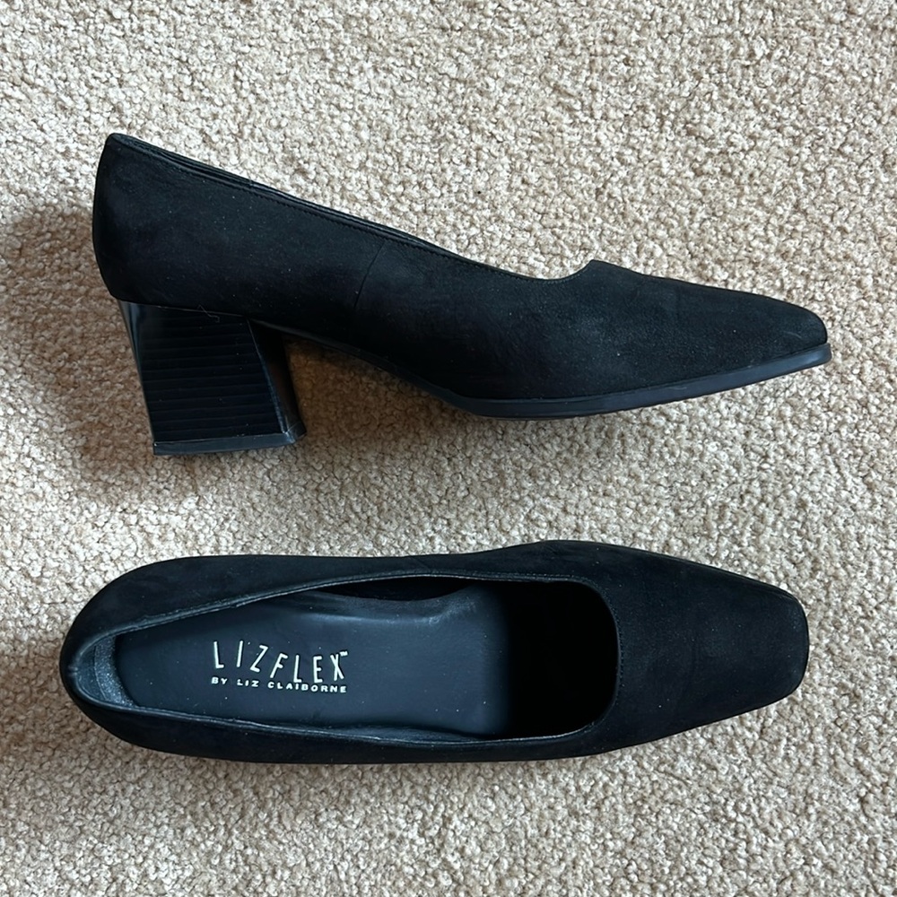LizFlex Stewart black suede dress shoe size 9 1/2 excellent condition